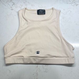 Kouii Top Crop Tank Athleisure Fitted Sleeveless Cream Size Large (Juniors)